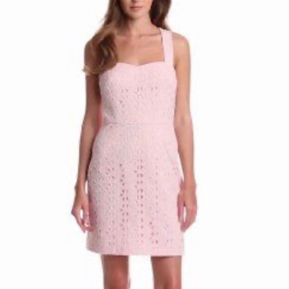 Ali Ro Shell Light Pink Eyelet Lace Razorback Dress Size 8
